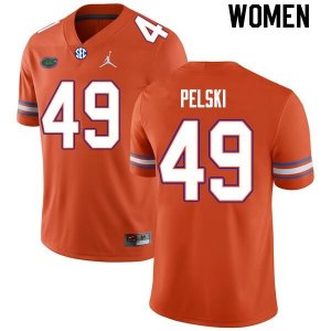 Women's Florida Gators #49 Preston Pelski NCAA Nike Orange Authentic Stitched College Football Jersey ISB8862FX